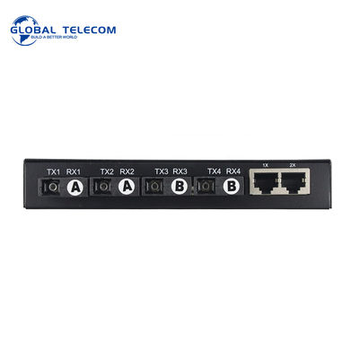 convertitore di media della fibra 4port, ricetrasmettitore ottico 10/100/1000M di Ethernet 2RJ45